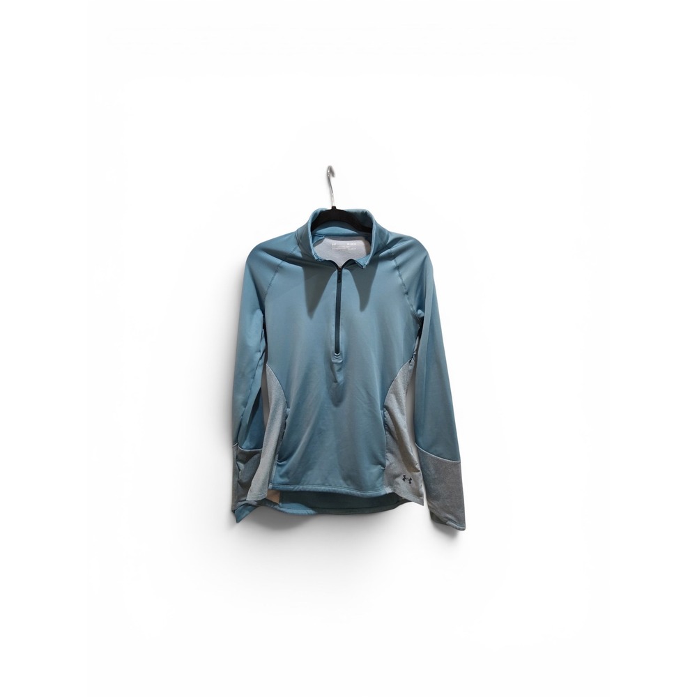 Under Armour ColdGear Womens Medium 1/4 Zip‎ Pullover Slate Blue Grey Fitted